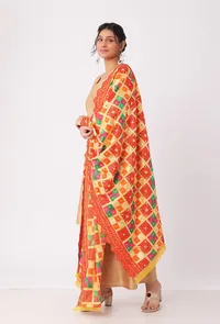 narangi-allover-embriodred-phoolkari-dupatta image 2