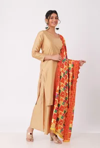 narangi-allover-embriodred-phoolkari-dupatta image 3