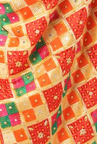 narangi-allover-embriodred-phoolkari-dupatta image 4