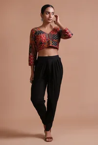 Multicolor Cotton Ajrakh Printed Full Sleeve Blouse image 2