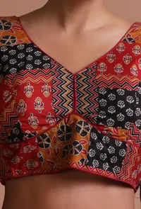 Multicolor Cotton Ajrakh Printed Full Sleeve Blouse image 5