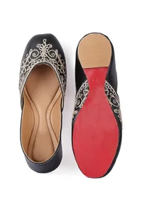 Rylie Black Dori Zari Embroidery Jutti image 3