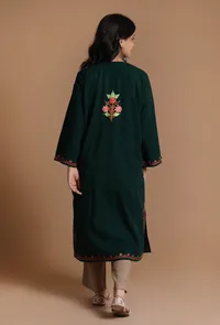 Everglade Aari Embroidered Kashmiri Phiran-Free Size image 4