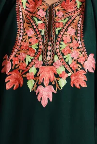Everglade Aari Embroidered Kashmiri Phiran-Free Size image 5