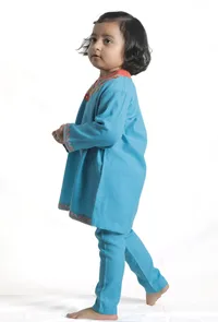 Sky Blue Pure Woollen Phiran set image 2