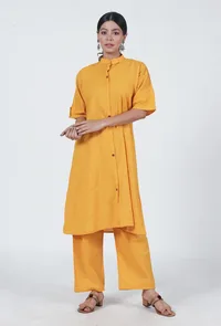 Yellow Cotton Kurta image 2