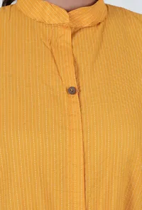 Yellow Cotton Kurta image 6