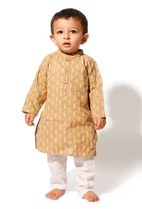 Mustard Cotton Kurta Pyjama Set image 1