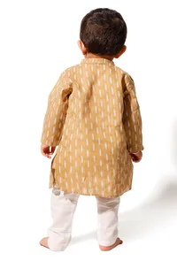 Mustard Cotton Kurta Pyjama Set image 3