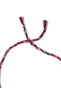 Royal Blue Thread Silver Tribal Necklace image 4