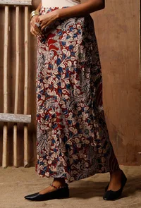 Kalamkari Block Printed Red Palazzos image 3
