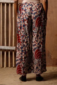 Kalamkari Block Printed Red Palazzos image 4