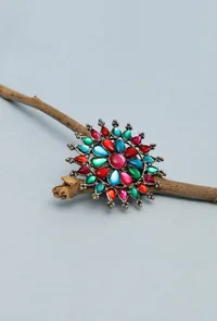 Multicolor Stones Oxidized Metal Casual Use Finger Rings image 2