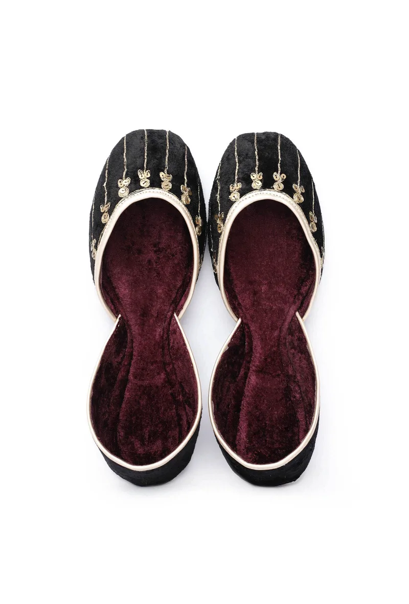 Dusky Grey Contrast Velvet Jutti