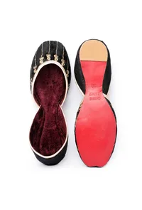 Dusky Grey Contrast Velvet Jutti image 2