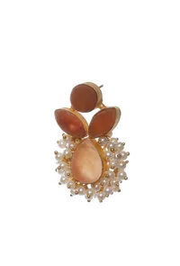 Salmon Peach Pearl Earrings image 3