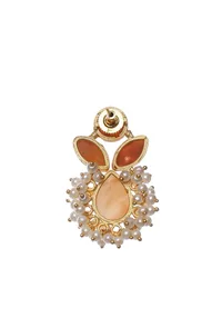 Salmon Peach Pearl Earrings image 4