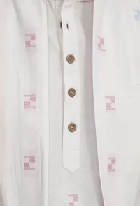 White Dobby Nehru Jacket image 4
