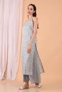 Cadet Grey Cotton Kurta Slip image 3