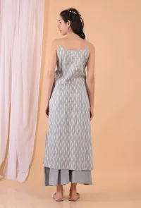 Cadet Grey Cotton Kurta Slip image 5