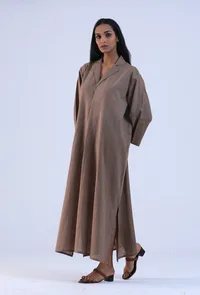 Women Brown Cotton Kurta image 3
