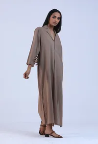 Women Brown Cotton Kurta image 4