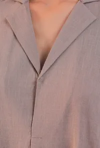 Women Brown Cotton Kurta image 6