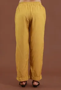 Solid Mustard Shantoon Straight Fit Ethnic Pant image 4
