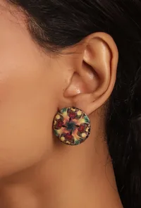 Hand painted meenakari stud earring image 3