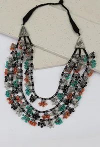 Multi-Layer Tribal Jhumki Necklace image 1