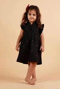 Black Sleeveless Cotton Dress image 1