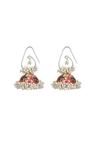 Royal Meenakari Pearl Jhumkas image 2