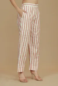 Striped Cotton Viscose Pants image 2