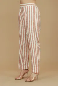 Striped Cotton Viscose Pants image 3