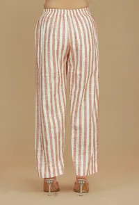 Striped Cotton Viscose Pants image 4