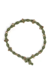 Sleek Sea Green with Beads Anklet image 2