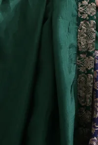 Green Silk Organza Dupatta With Green Banarasi Jacquard Border image 4