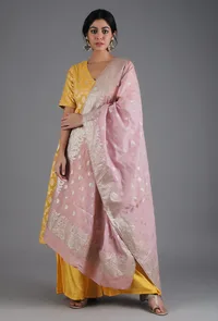 Baby Pink Jacquard Dupatta image 1