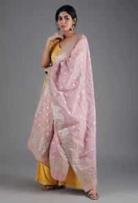 Baby Pink Jacquard Dupatta image 2