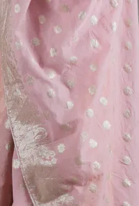 Baby Pink Jacquard Dupatta image 5