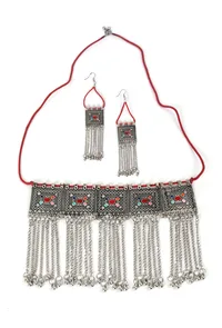 Multi Meena Chain Work Afghani Choker Necklace image 2