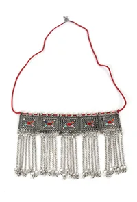 Multi Meena Chain Work Afghani Choker Necklace image 3
