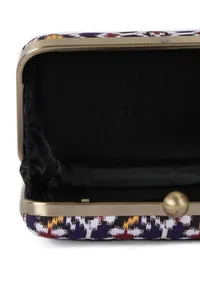 Sitara Blue & Multi Patola Print Rectangular Box Clutch image 6