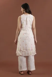 Set of 2: Printed Cotton Sleeveless Kurta with Pant image 4