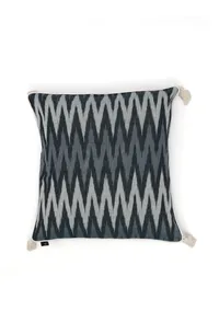 Set of 2: Prussian Blue Ikat Cotton Cushion Covers image 2