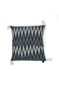Set of 2: Prussian Blue Ikat Cotton Cushion Covers image 3