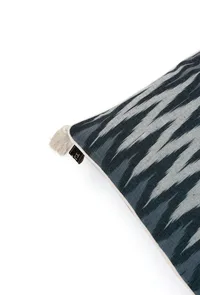 Set of 2: Prussian Blue Ikat Cotton Cushion Covers image 4