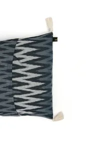 Set of 2: Prussian Blue Ikat Cotton Cushion Covers image 5