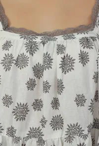 White Hand Block Printed Cotton Tunic image 5