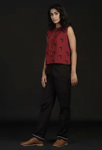 Cherry Red Floral Top image 2